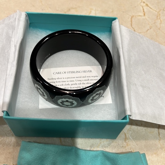 Tiffany & Co Paloma Picasso Marrakesh Zellige Black Resin Bangle Bracelet - Picture 3 of 5
